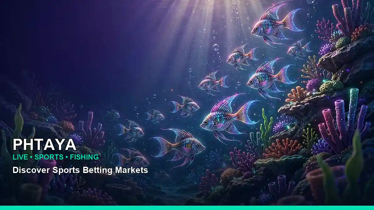 PHTAYA fishing-style casino games with a colourful fish-school visual composition