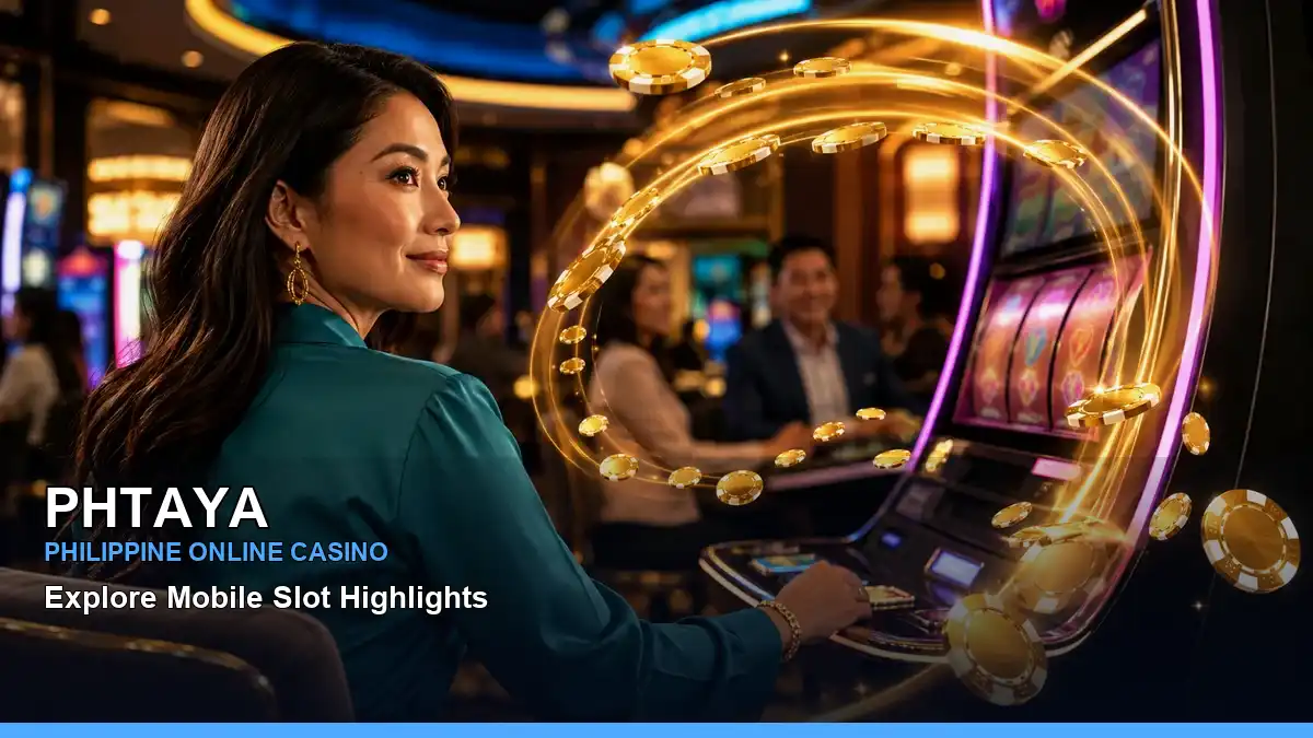 PHTAYA casino cashback rewards featuring an adult Filipina host in a dynamic mobile-friendly layout